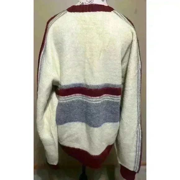VTG 80s 90s Mens Striped Sweater By Campus 100% Virgin Acrylic Made In USA XL - Picture 6 of 10